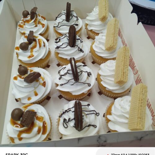 Cupcake with Chocolate Biscuit Toppings